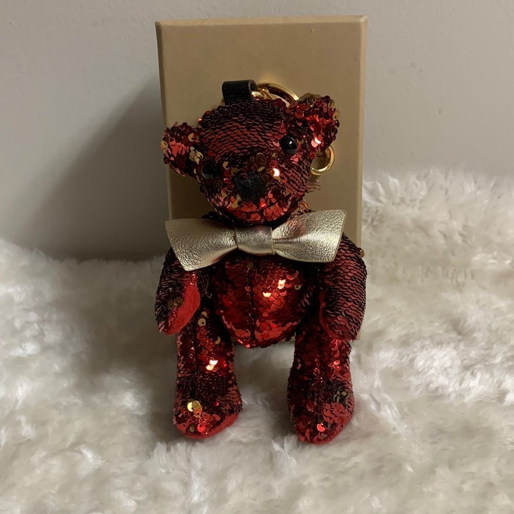 Burberry red sequins Thomas the bear bag charm